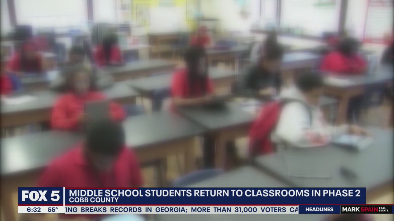 Cobb middle school students return for in-person learning