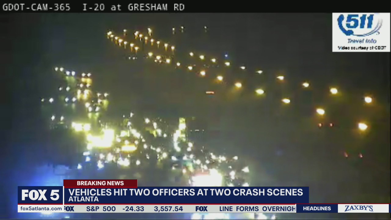 Two officers hit by vehicles while working crash scenes | FOX 5 Atlanta