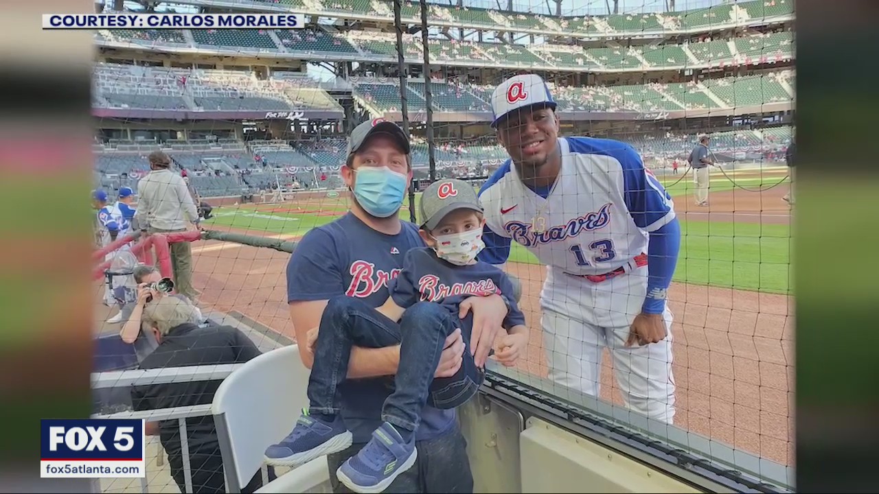 Young Braves fan from Guatemala meets Ronald Acuna
