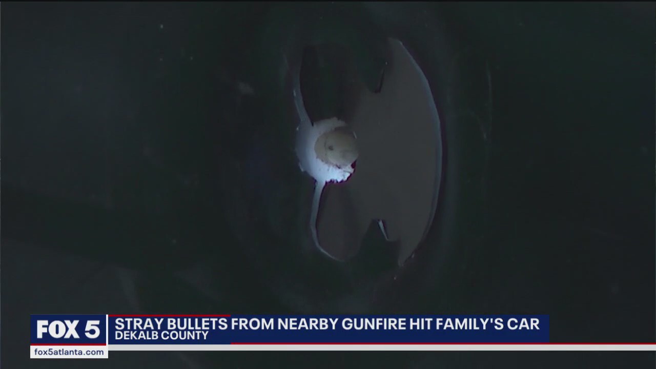 Stray bullets from nearby gunfire hit family's car | FOX 5 Atlanta