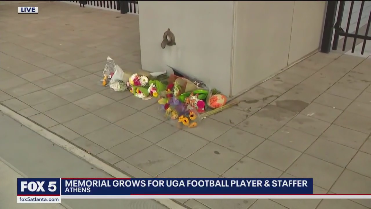 Memorial grows for UGA football player, staffer | FOX 5 Atlanta