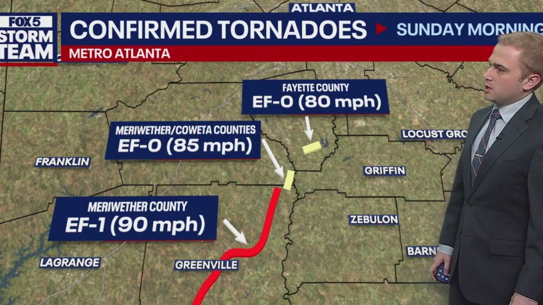 Three tornadoes confirmed in Metro Atlanta Sunday | FOX 5 Atlanta
