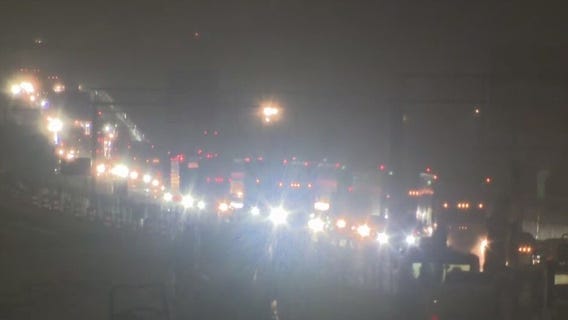 I-20 EB backed up due to downed power line
