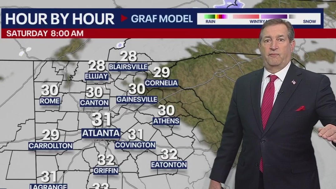 When will the ice melt in Atlanta, North Georgia?