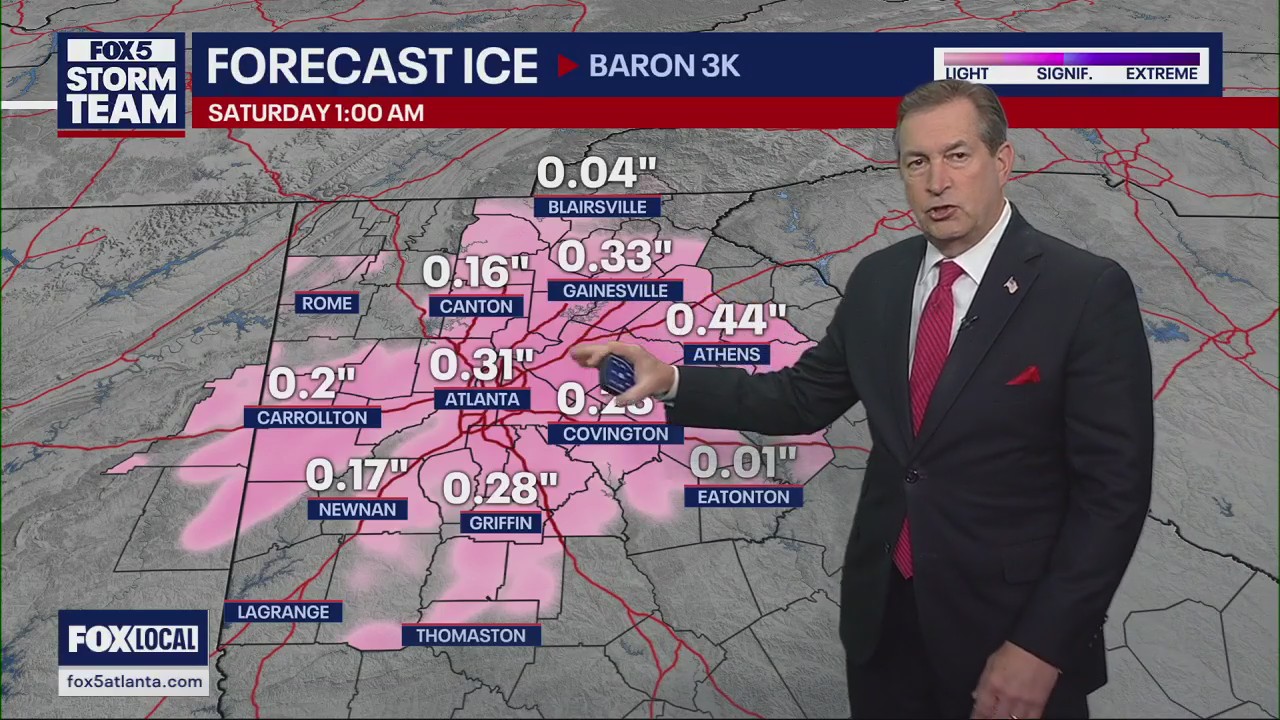 Atlanta ice, snow latest forecast