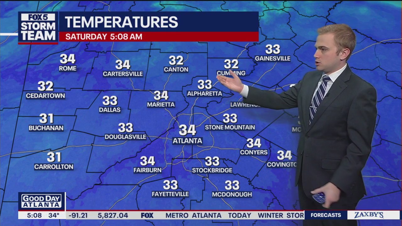 Saturday 5 a.m. weather forecast update