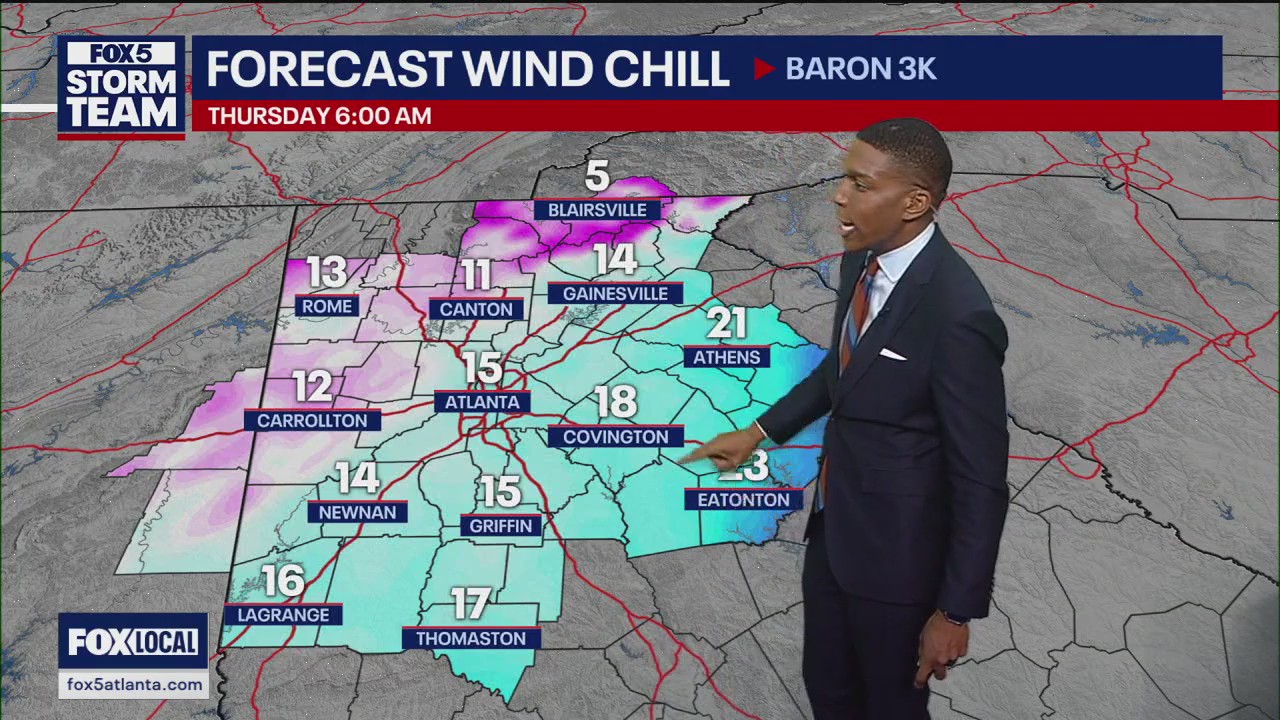 Blast of cold air in metro Atlanta