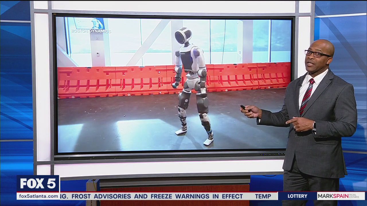 Humanoid robot shows out gymnastic skills
