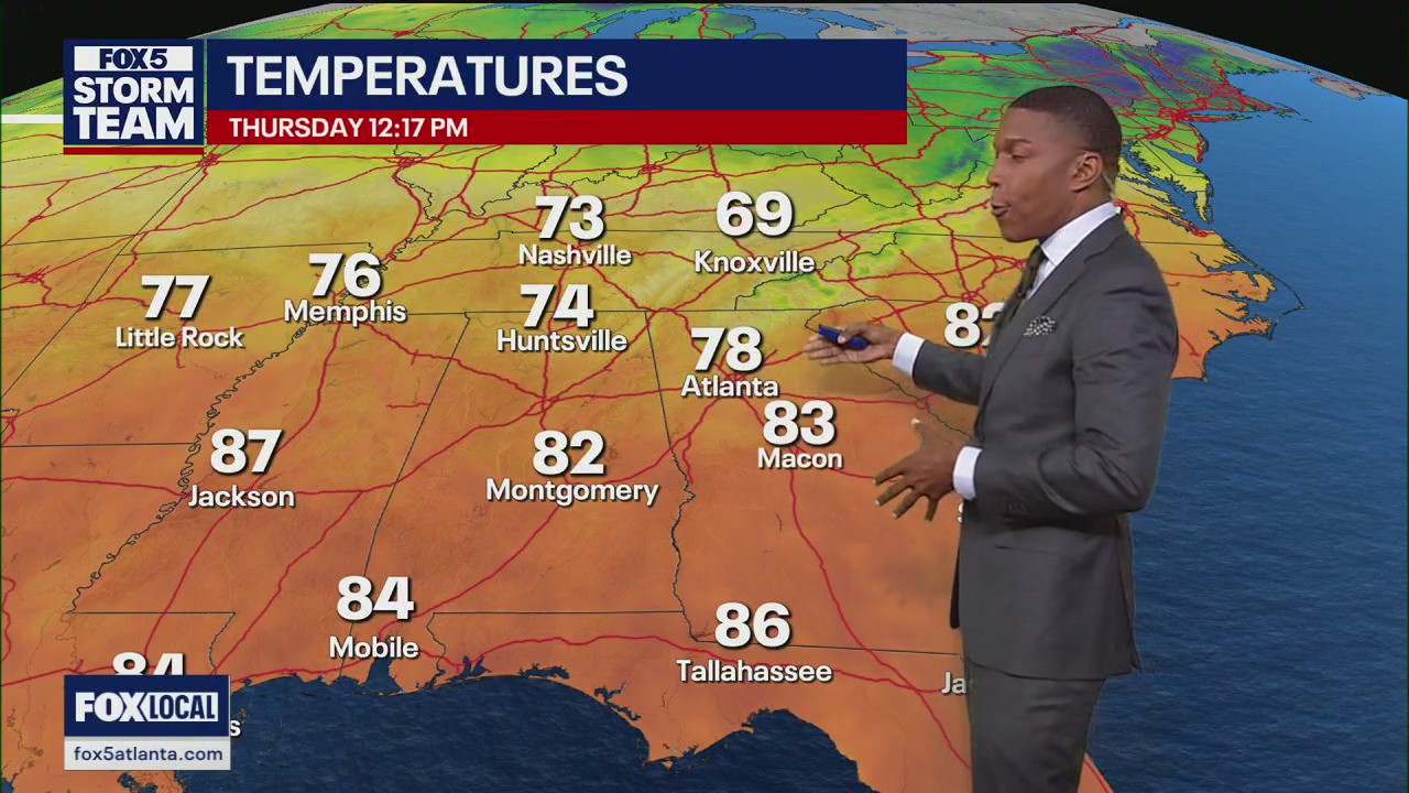 Thursday midday weather forecast