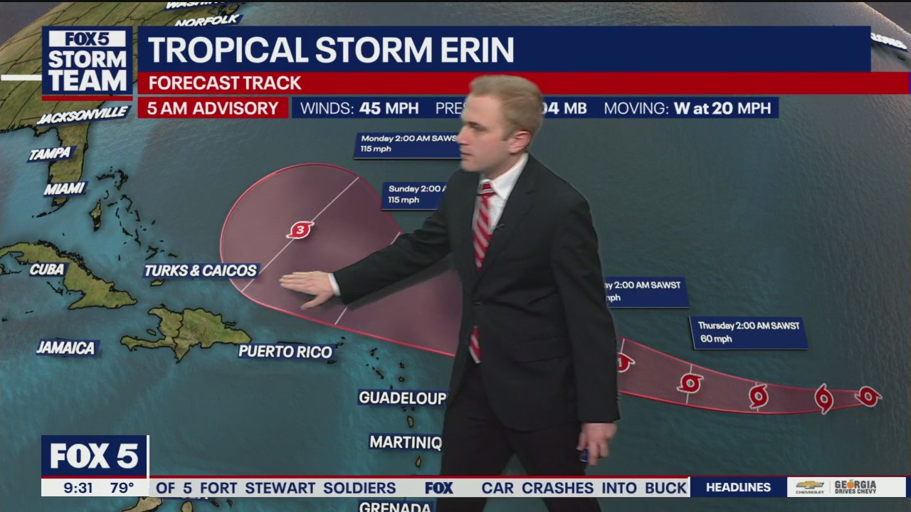 Tropical Storm Erin: Expect High Surf Along the U.S. East Coast