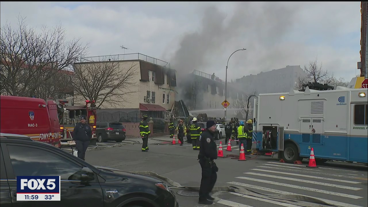 Bronx fire and building collapse