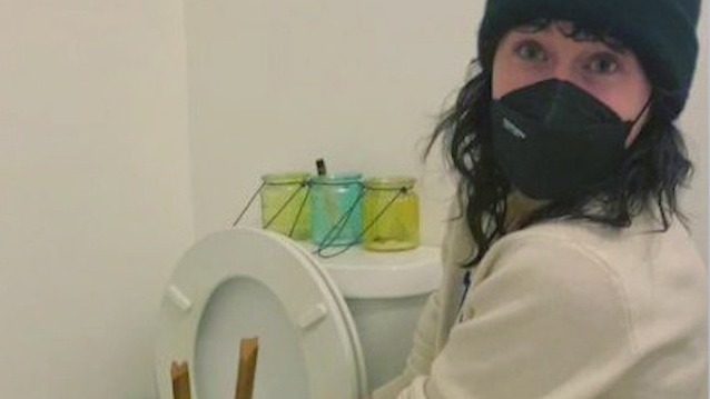 Rat in Rachel Brosnahan's toilet