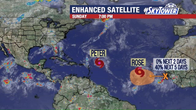 Tropical Storms Peter and Rose update; September 19, 2021