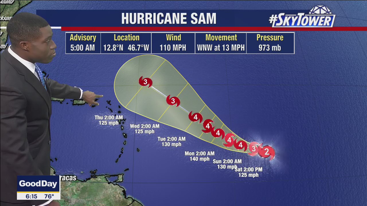 Hurricane Sam and Subtropical Storm Teresa update; September 25, 2021