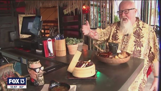 Authentic tiki bar on Dr. BBQ's rooftop