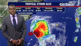 System becomes Tropical Storm Alex over Atlantic
