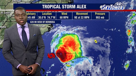 System becomes Tropical Storm Alex over Atlantic