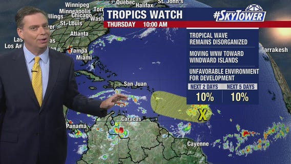 Today's tropical weather forecast - noon update