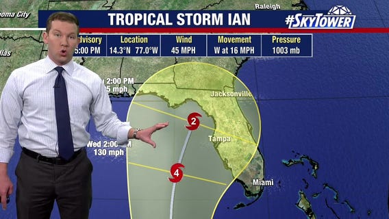 Tropical Storm Ian shifts slightly west, with uncertain track