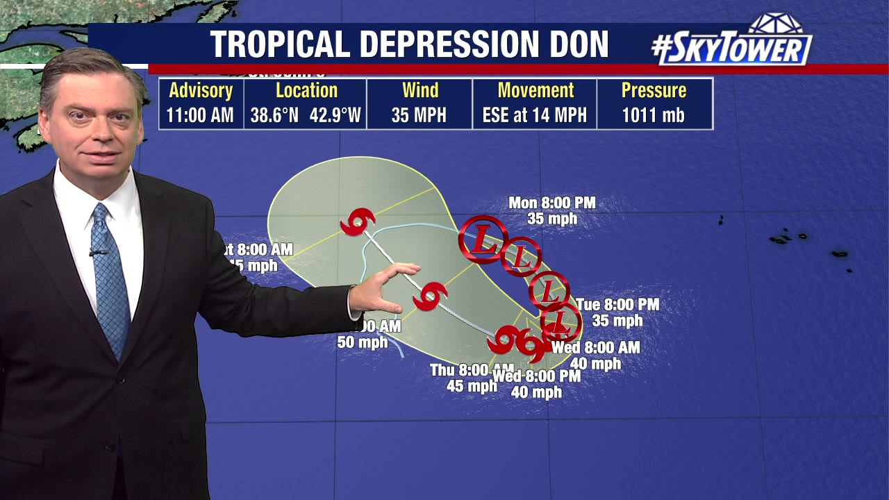 Subtropical Depression Don expected to strengthen