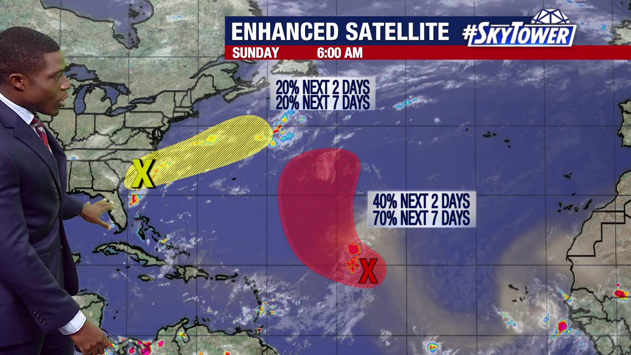 Two areas in the tropics under watch