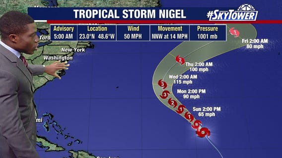 Tropical Storm Nigel forms, expected to become hurricane soon