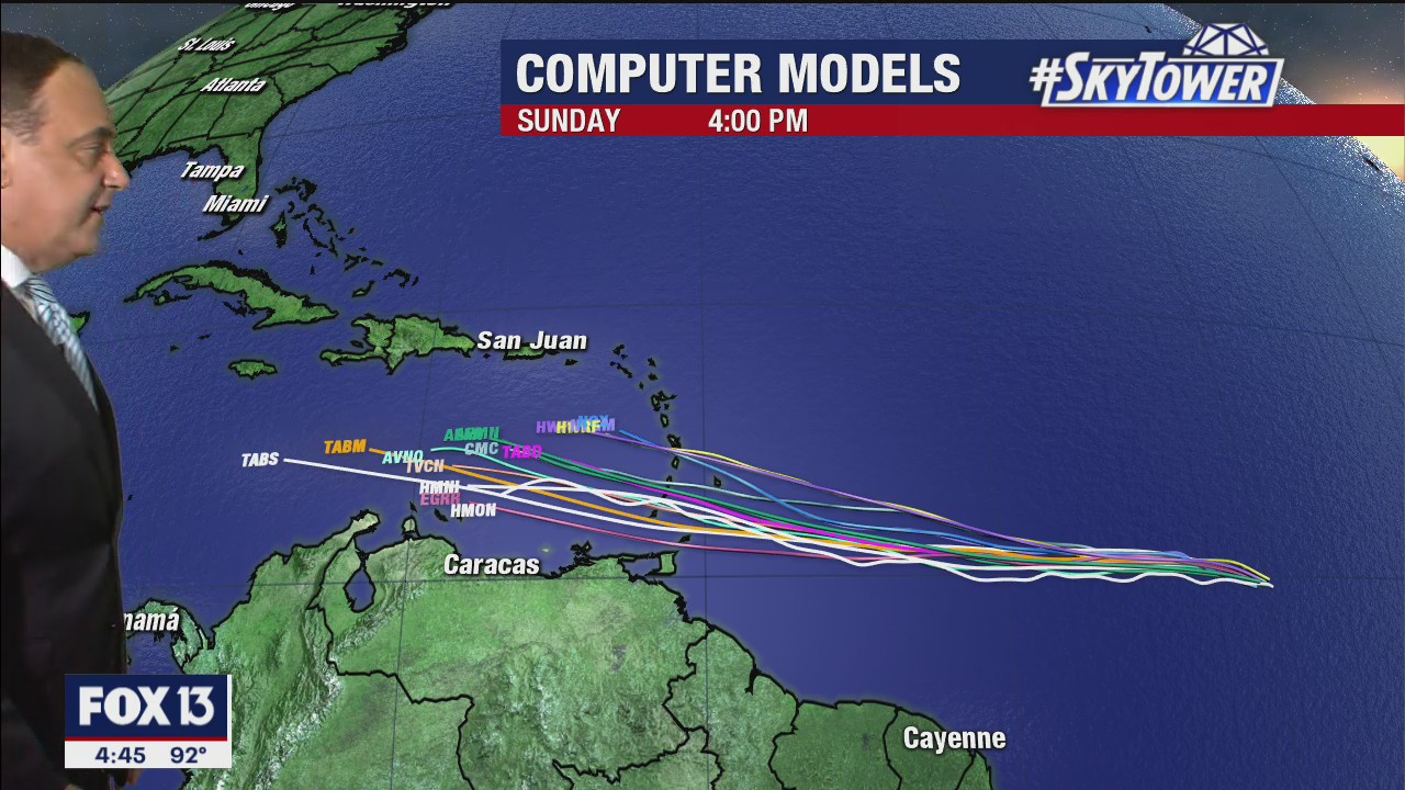Today's tropical weather forecast