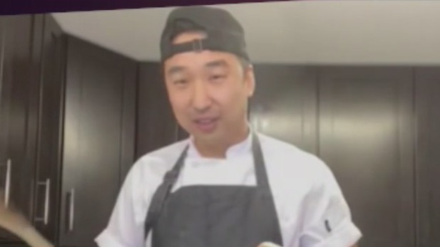 Chef Chris Cho prepares egg fried rice