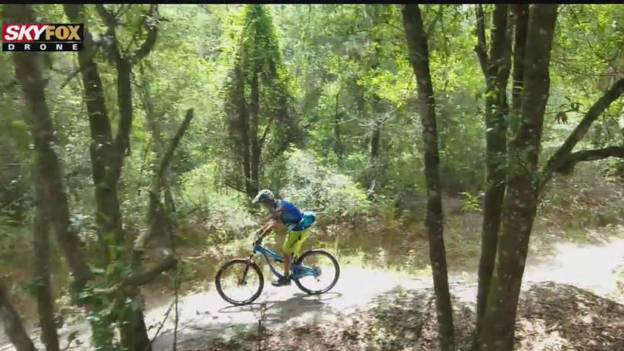 Drone's view of the Morris Bridge biking trails