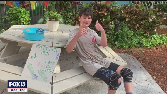 Boy with cerebral palsy runs 5K