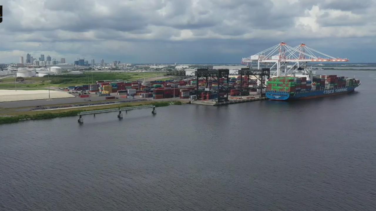 The view above Port Tampa Bay