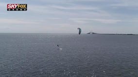 Drone Zone: Fly with kiteboarders along the Sunshine Skyway