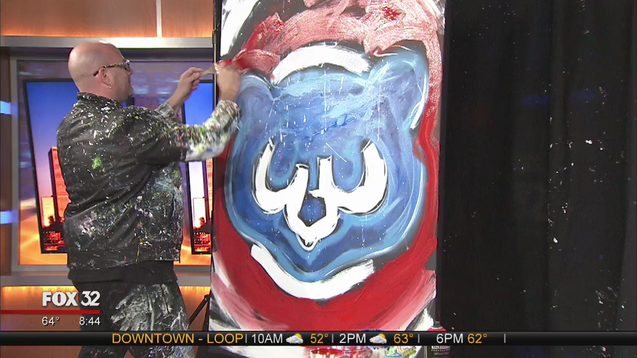 Speed painter Elliott From whips up Cubs logo