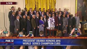 Obama celebrates World Series champion Chicago Cubs