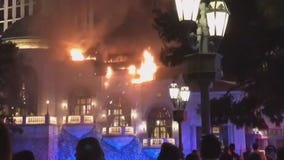 Fire engulfs part of roof of Bellagio hotel