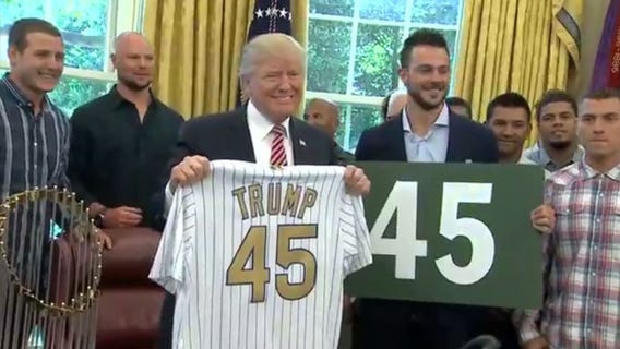 Trump welcomes World Series champion Cubs to White House