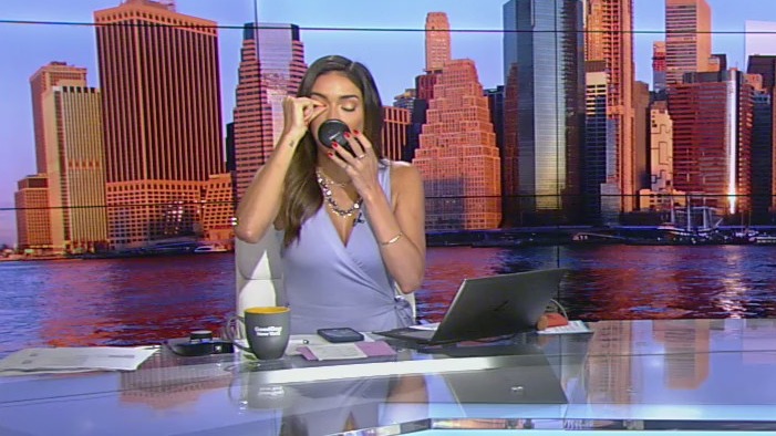 Bianca loses eyelash during Good Day New York