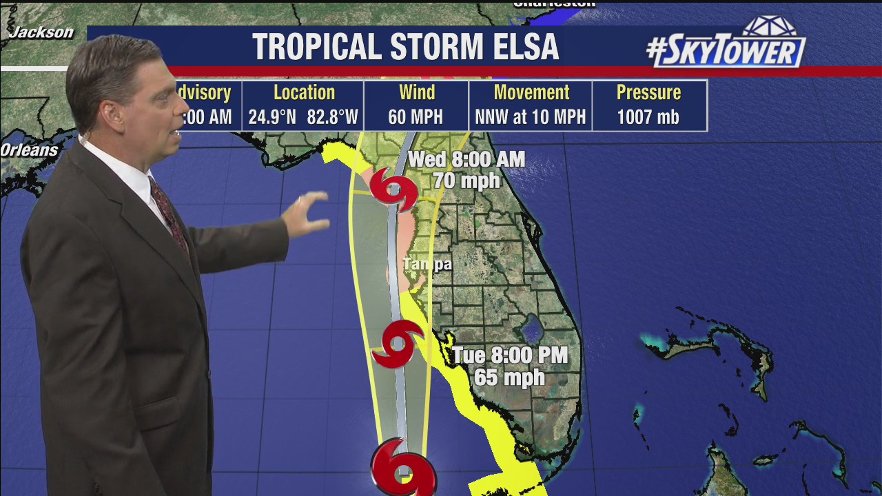 Tropical Storm Elsa Tuesday afternoon update