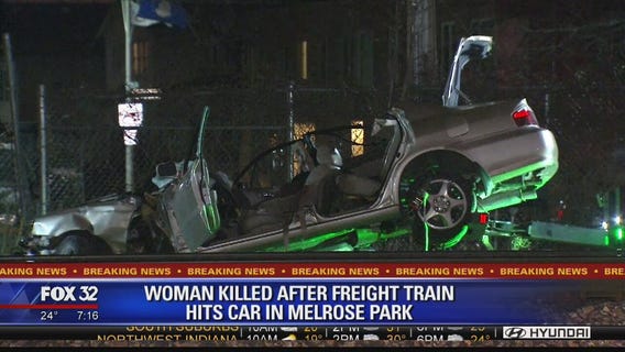 1 dead, another injured when freight train strikes car in Melrose Park