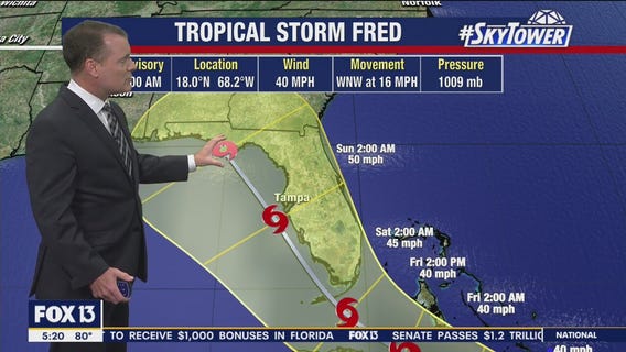 Morning update on Tropical Storm Fred