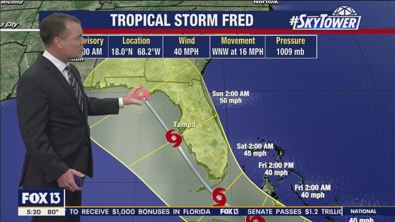 Morning update on Tropical Storm Fred