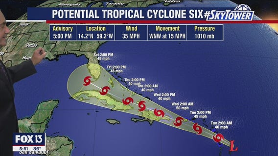 Monday evening tropical weather forecast