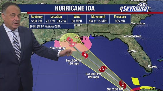 Hurricane Ida 5 p.m. Friday update