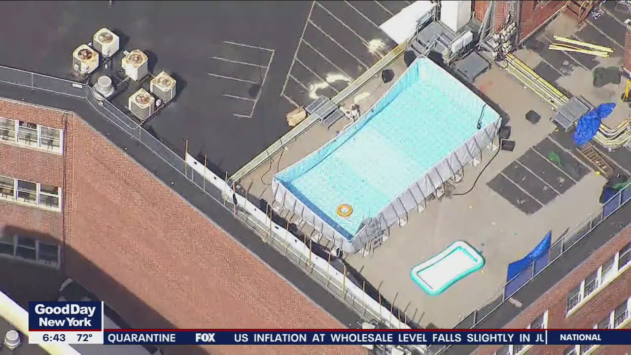Illegal pool on Brooklyn roof