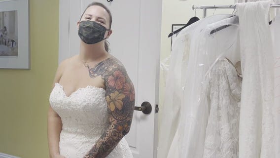 Essential workers gifted wedding dresses