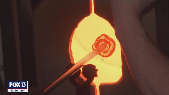 Make a glass pumpkin at Morean Glass Studio