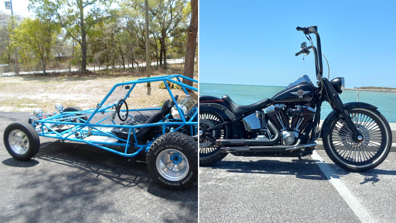 Great Rides: 'Sandy' the Golf Cart and 2007 Harley Davidson Fat Boy