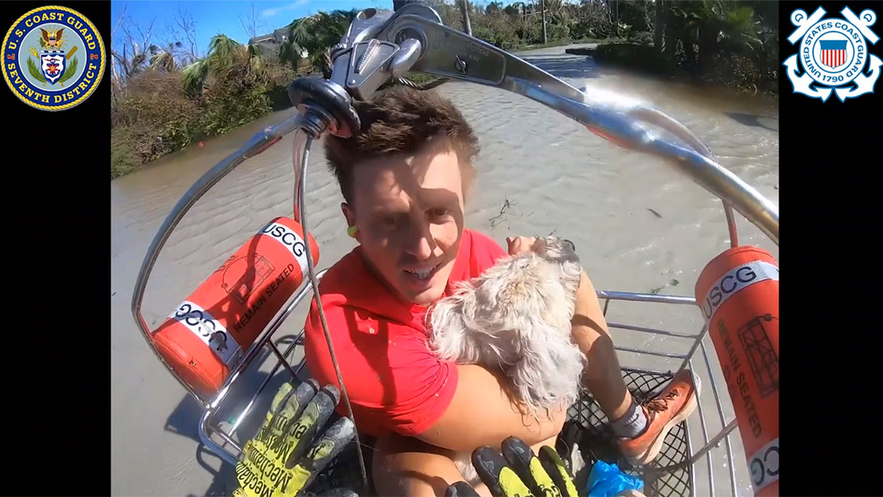 Coast Guard rescues people and pets from Sanibel