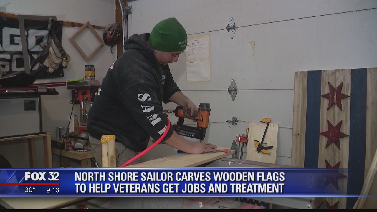North Shore sailor carves wooden flags to help veterans get jobs and treatment