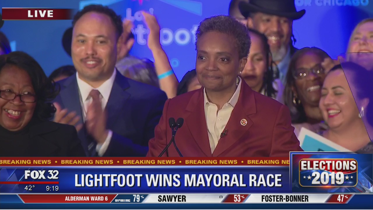 Lori Lightfoot addresses supporters after being elected mayor of Chicago
